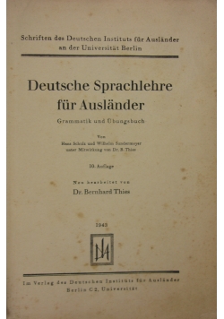 Deutsche Sprachlehre fur Auslander, 1943 r.