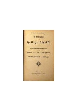 Einführung in die heilige schrift, 1891 r.
