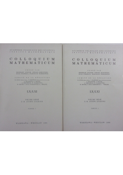 Colloquium Mathematicum, t. LX / LXI, zestaw 2 książek