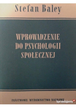 Wprowadzenie  do psychologii społecznej