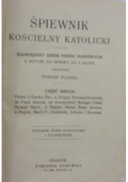 Śpiewnik kościelny katolicki. Część II, 1930 r.