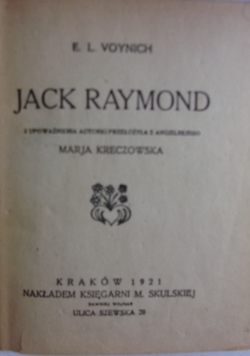 Jack Raymont 1921