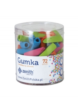 Gumka nakładka na ołówek 2w1 72 sztuki mix kolorów