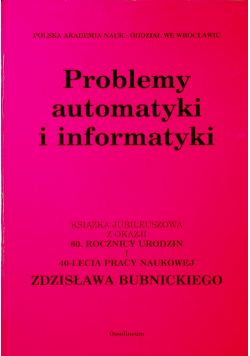 Problemy automatyki i informatyki