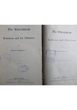 Die Literaturen Tom 1 i 2  1897 r