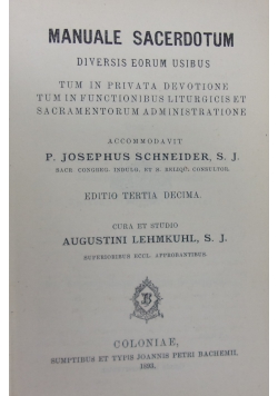 Manuale sacerdotum, 1893r.