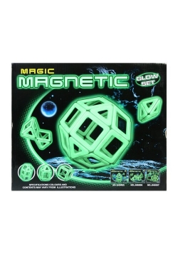 Klocki magnetyczne 26 elementów fluorescencyjne