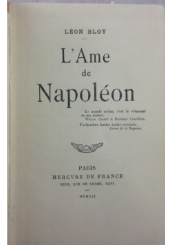 L'Ame d Napoleon, 1912 r.