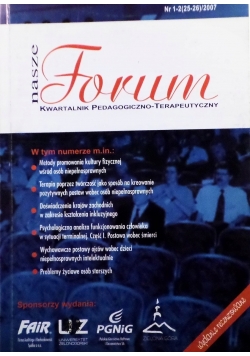 Nasze Forum Kwartalnik Pedagogiczno - Terapeutyczny Nr 1 do 2