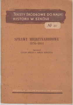 Sprawy międzynarodowe 1870-1914
