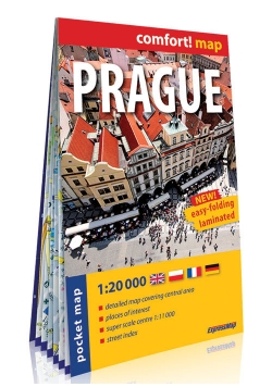 Praga (Prague) kieszonkowy laminowany plan miasta 1:20 000