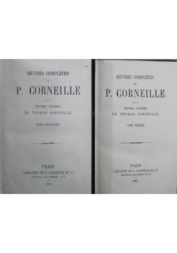 Oeuvres Completes de P. Corneille 5 tomy 1864 r.