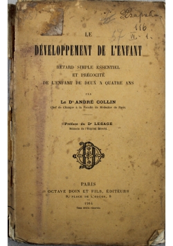 Le Developpement de Lenfant 1914 r.