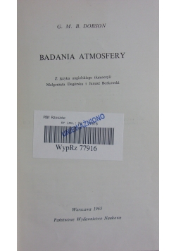 Badania atmosfery