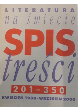 Literatura na świecie spis treści 201-350