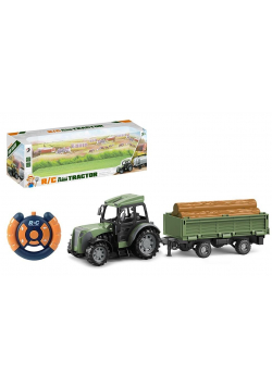 Traktor RC z przyczepą i drewnem