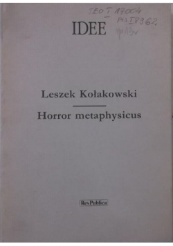 Kołakowski Leszek - Horror metaphysicus