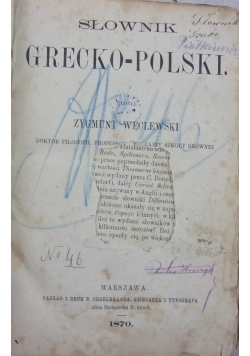 Słownik Grecko - Polski, 1870 r.
