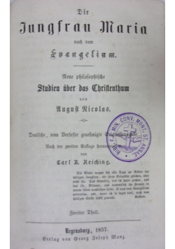 Die Jungfrau Maria, 1857r.