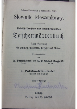 Słowinik kieszonkowy polsko-niemiecki, 1893r.