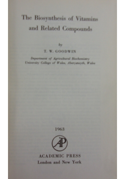The Biosynthesis of Vitamins and Related Compounds