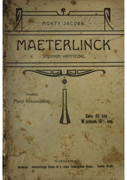 Maeterlinck studyum krytyczne