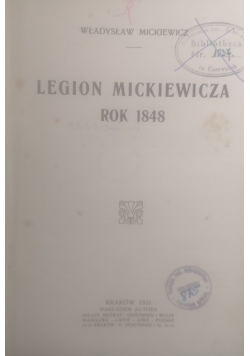 Legion Mickiewicza Rok 1848, 1921 r.