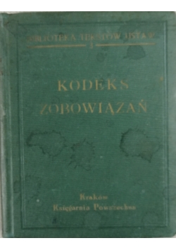 Kodeks zobowiązań, 1937 r.