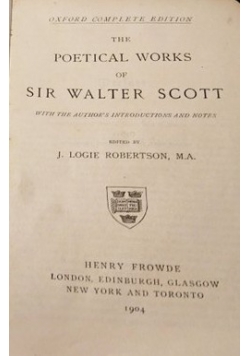 The poetical works of Sir Walter Scott
