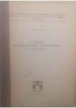 U źródeł afrykańskiego separatyzmu w III w.n.e