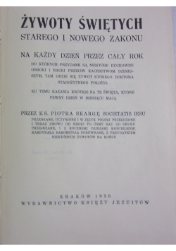 Żywoty Świętych ,1936r.