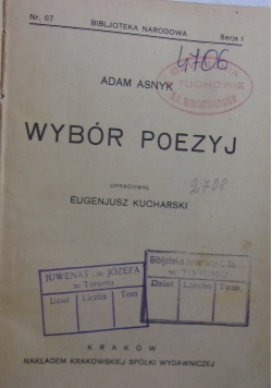 Wybór poezyj , 1924 r.