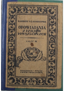 Opowiadania z dziejów powszechnych Część II 1927 r.