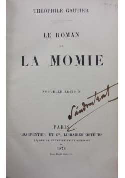 Le roman de la momie, 1876 r.