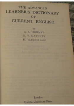 The Adwanced Learner's Dictionary of Current English