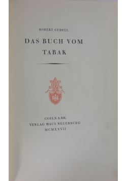 Das buch vom Tabak, 1927 r.