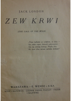 Zew krwi, 1925r.