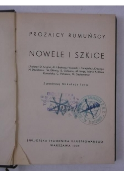 Nowele i szkice, 1934 r.