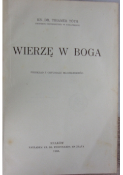 Wierzę w Boga 1933 r.