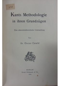 Kannst Methodologie in ihren Grundzügen, 1906 r.