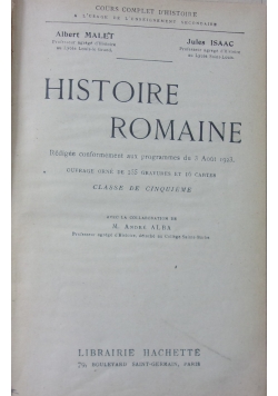 Histoire romaine, 1925 r.