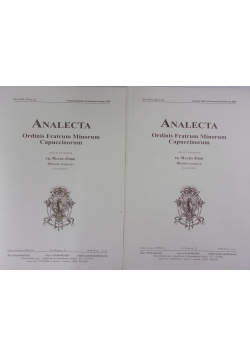 Analecta Ordinis Fratrum Minorum Capiccinorum,(Tom 125,1 i Tom 125,2: 2009)