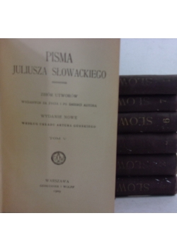Pisma Juliusza Słowackiego, zestaw 7 książek, 1909 r.