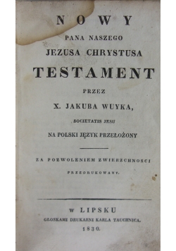Biblia nowego testamentu, 1830r.