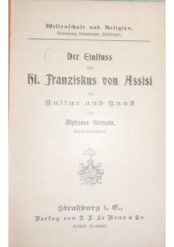 Der Einfluss des hl. Franziskus von Assisi. 1912 r.
