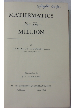 Mathematics for the million, 1937r