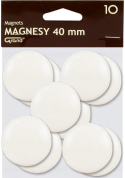 Magnes 40mm biały 10szt GRAND