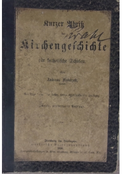 Kurzer Abris der Kirchengeschichte, 1896 r.