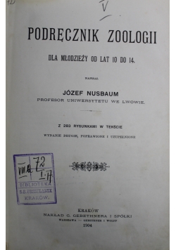 Podręcznik zoologii dla młodzieży od lat 10 do 14 1904 r.