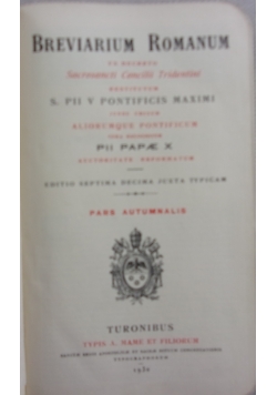 Breviarium Romanum, 1930 r.